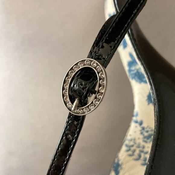 Gucci Daisy Black Patent Leather Ankle Strap Heels Size 39 - Picture 10 of 14